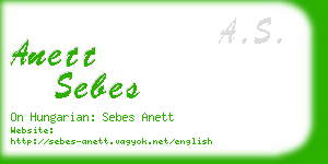 anett sebes business card